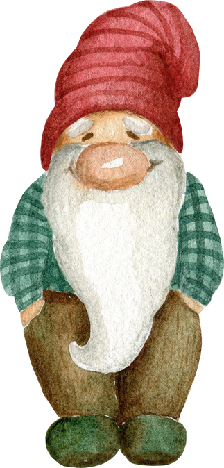 Watercolor cute gnome